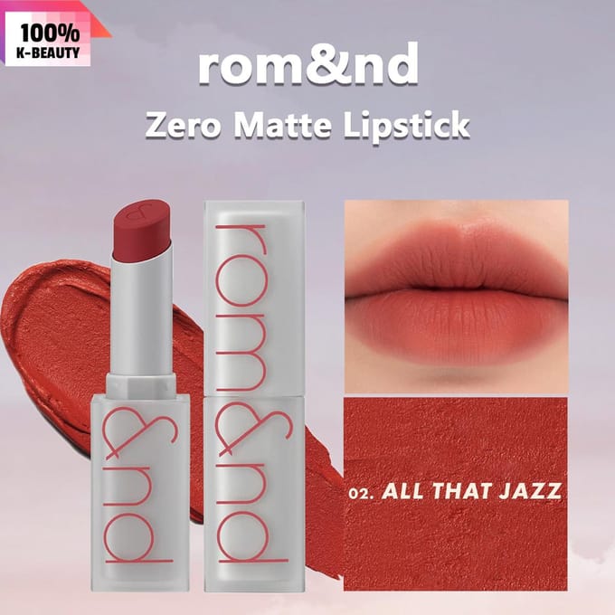 rom&nd ROMAND Rouge à lèvres zéro mat (22 Options) #02 All that jazz brown