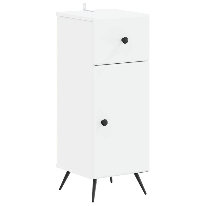 vidaXL - Badkamer - Opbergkast - BREDA - Wit - 30 - x - 31 - x - 80 - cm - Bewerkt - hout