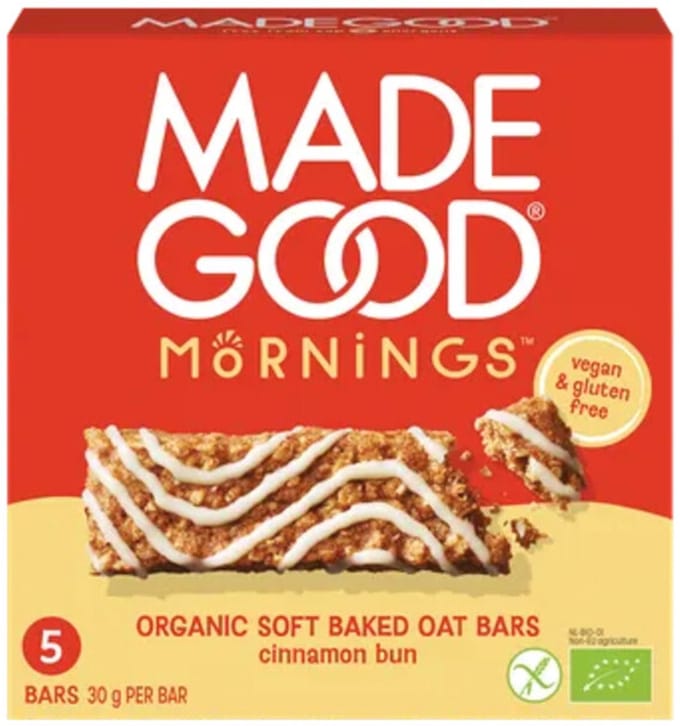MadeGood Mornings Baked Oat Bars Cinnamon Bun - 5 stuks