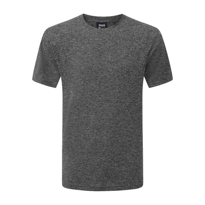 Lonsdale Effen polyester T-shirt voor heren (Zwart gemêleerd)