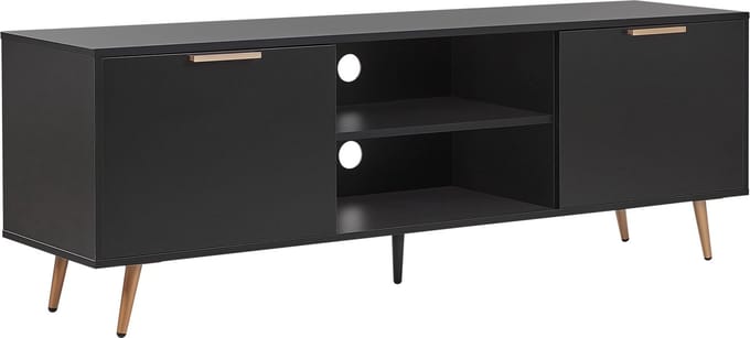 INDIO - TV-meubel - Zwart - Vezelplaat