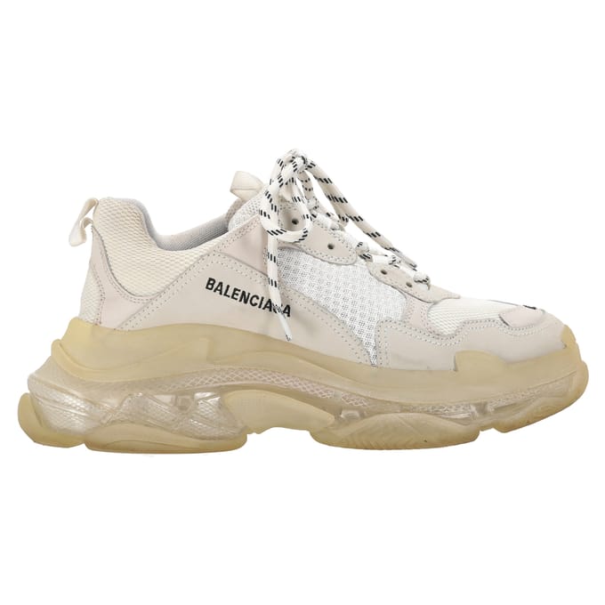 Balenciaga Triple S sneakers met transparante zool in wit polyester