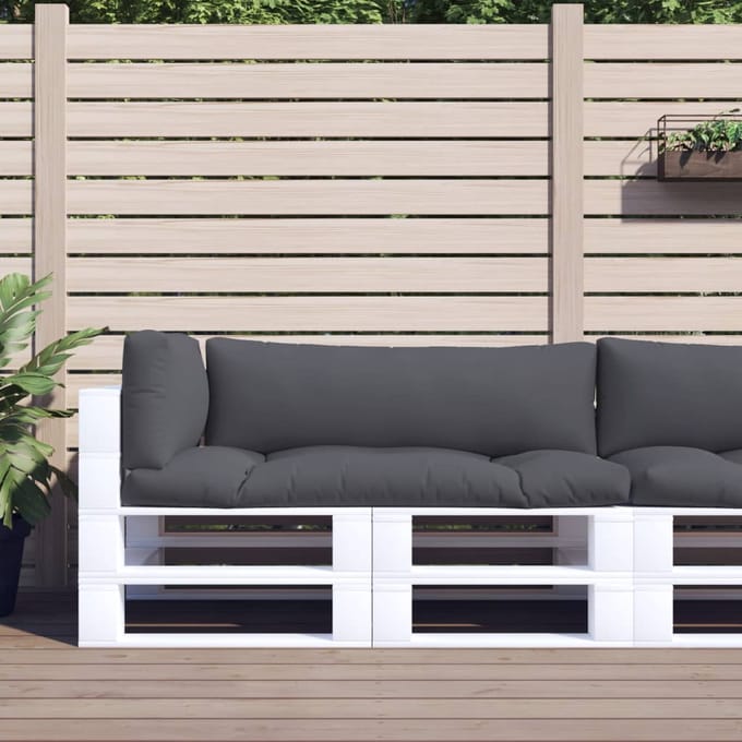 vidaXL - Palletkussens - 3 - st - stof - antracietkleurig