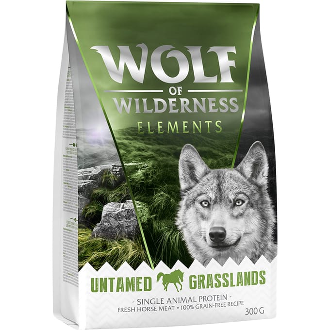 Probeer nu! Wolf of Wilderness Droogvoer voor Honden Nieuwe: Untamed Grasslands - Paard (300 g)
