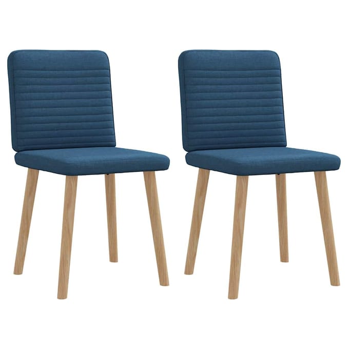 vidaXL Eetkamerstoelen 2 st stof blauw