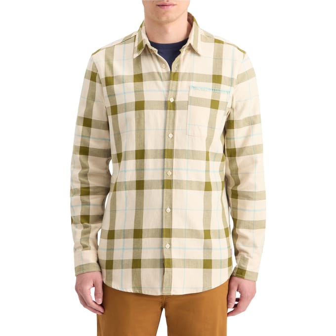 Scotch & Soda Herringbone Check Shirt Beige Check Size: S | Casual Shirts Outlet | Heren | Beige