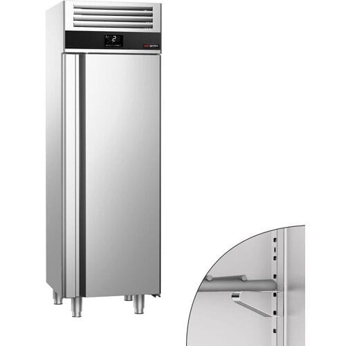 GGM Gastro Kühlschrank Edelstahl PREMIUM - 400 Liter - mit 1 Tür Zilver