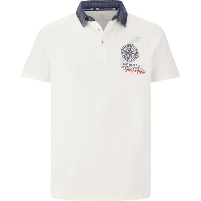 Jan Vanderstorm herren Poloshirt - 72/74 - wolwit - Plus Size