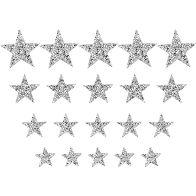 20 stuks strass sterretjes patches, prachtige strijk- en naaipatches voor jassen en tassen white