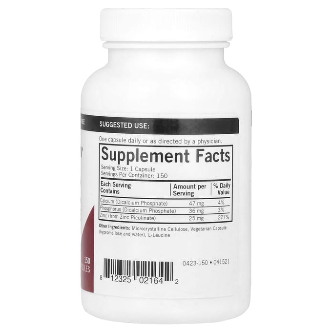 Zink Picolinaat, 25mg, 150 Capsules