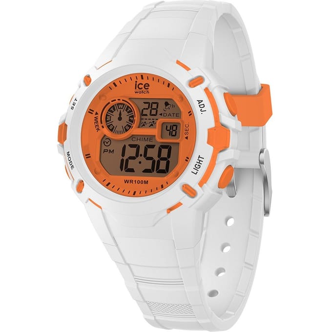 Ice Watch ICE digit explorer - White orange 024002 Horloge - Siliconen - Wit - Ø 41 mm