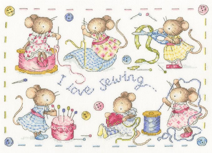 Bothy Threads Kate Garrett I Love Sewing borduren (pakket) XKG9
