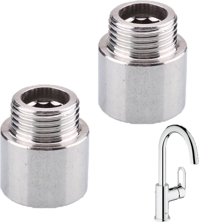 Kraanverlengstukken 1/2 inch Roestvrij Staal - Set van 2 Stuks