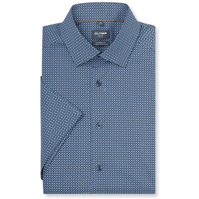OLYMP Level Five Overhemd, Body Fit, Kent, Marineblauw