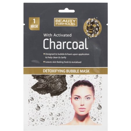 Beauty Formulas Houtskool Ontgiftend Bubbel Gezichtsmasker 1 stuk.