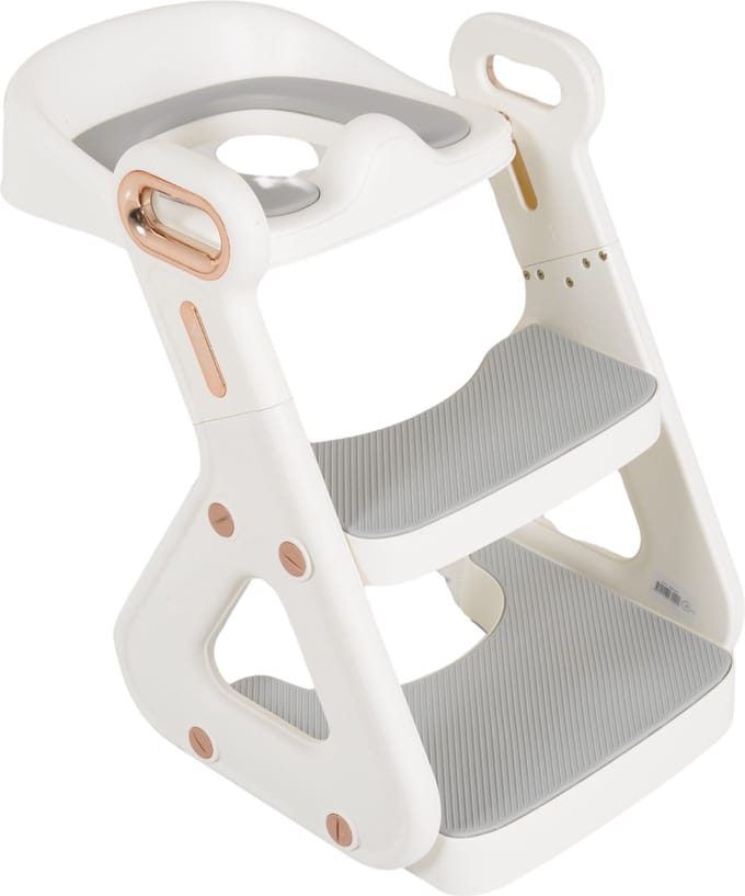 Cangaroo i-Stairs White/Grey Inklapbare Toilettrainer met Trapje