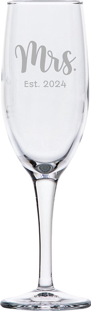 Gegraveerde Champagneglas 16,5cl Mrs. Est. 2024