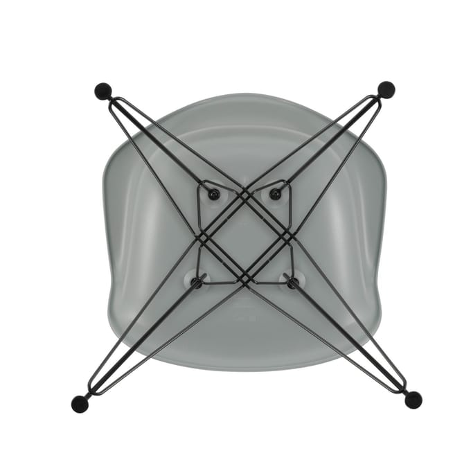 Vitra DAR Eames Plastic Armchair - lichtgrijs RE - zwart