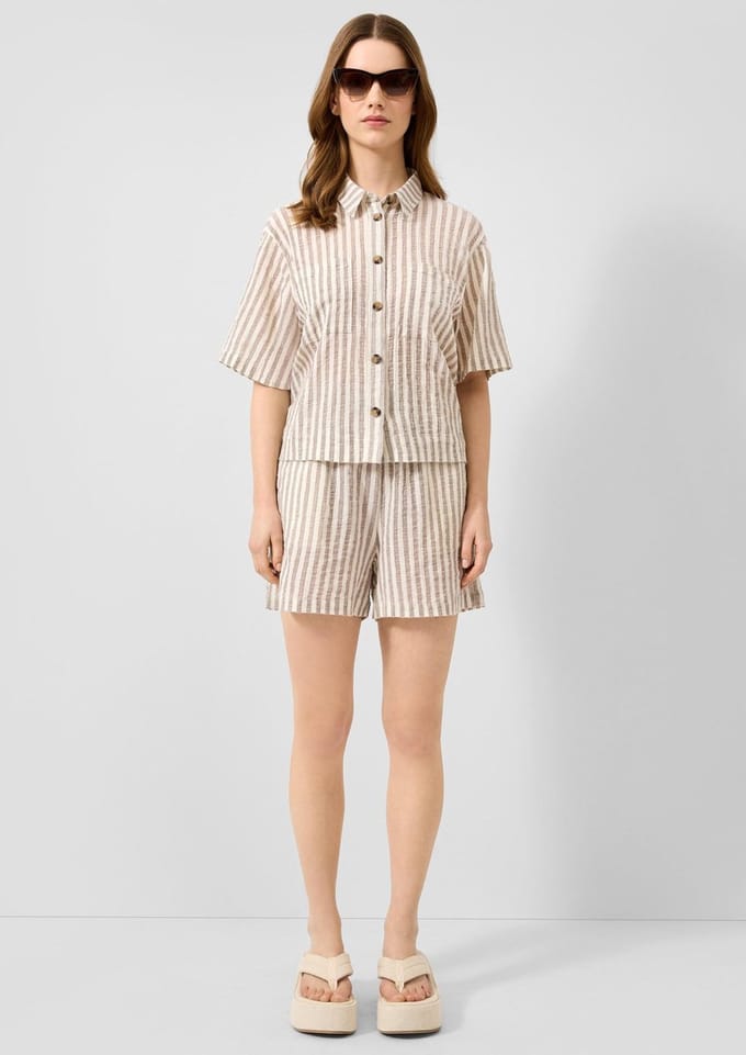 Katoenen gestreept shirt dames QS