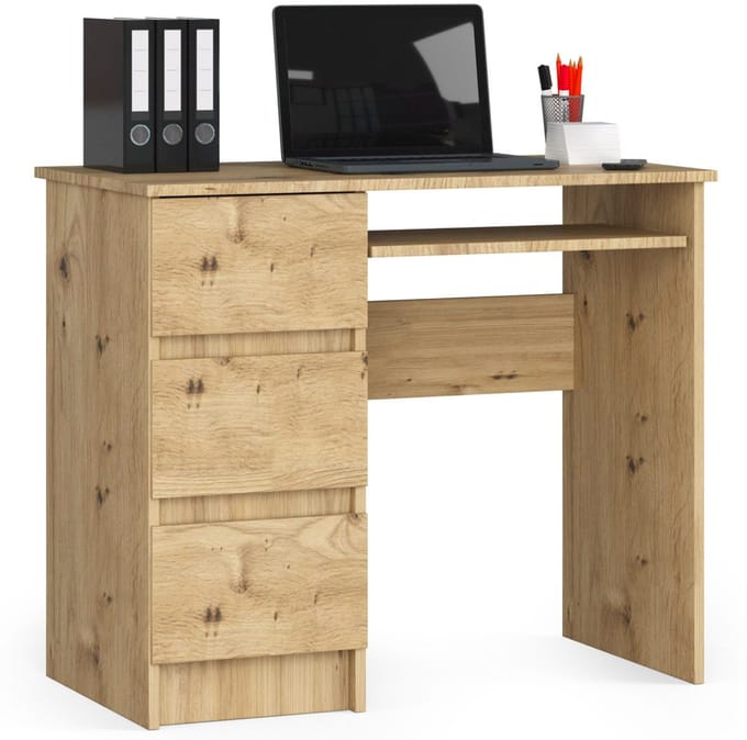 Bureau Links A-6 / Computerbureau / Computer Tafel / Bureautafel Rechts / Artisan Eik / 90 x 77 x 50 cm