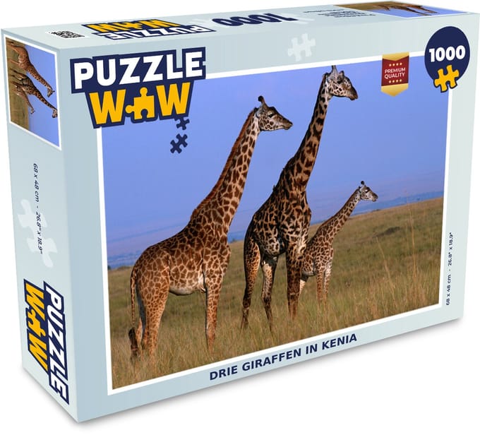 Puzzel Drie giraffen in Kenia - Legpuzzel - Puzzel 1000 stukjes volwassenen