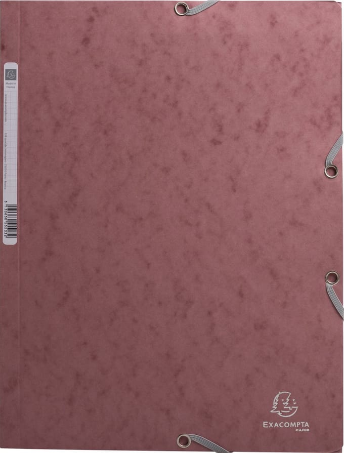 Exacompta 25x Elastomap met 3 kleppen in glanskarton 400g/m2 Skandi - Oudroze - 55276E