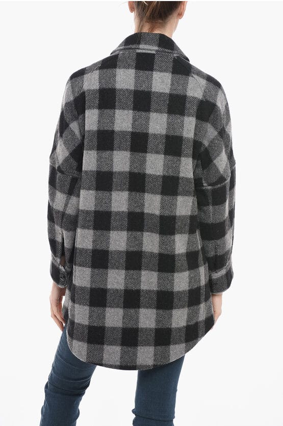 BUFFALO Overshirt van wolmix in grijs
