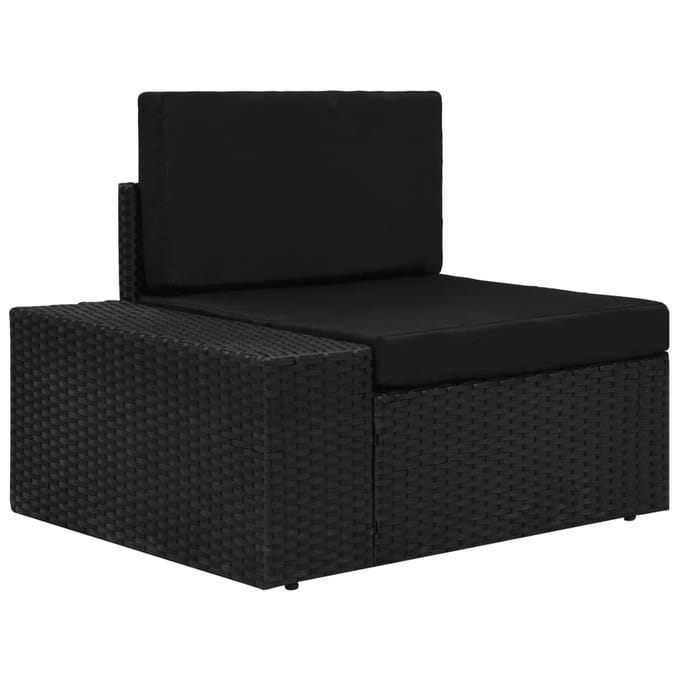 vidaXL - Hoekbank - met - rechterarmleuning - sectioneel - poly - rattan - zwart