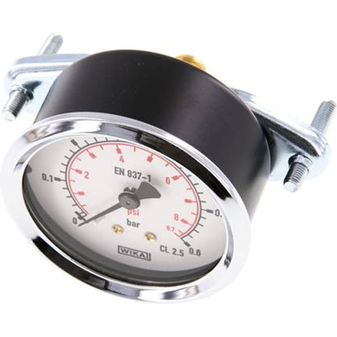 0..0.6 Bar Paneelmontage Manometer Staal/Messing 63 mm Klasse 2.5 (Beugel) - MW00P663SH-TP