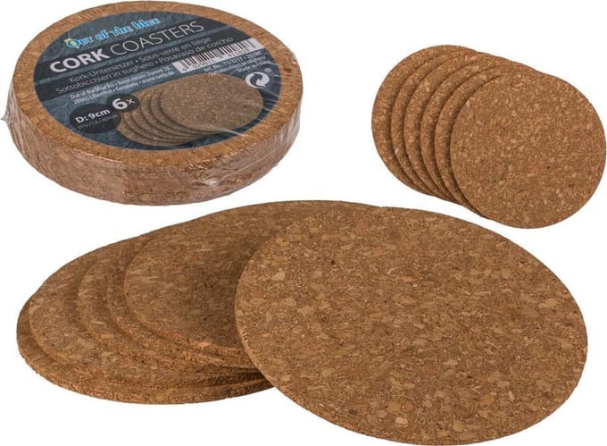 Onderzetters - Kurk - Bierviltjes (6 stuks)