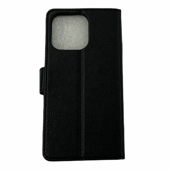 iPhone 14 Bookcase Telefoonhoesje Stevige Portemonnee Wallet Case – Pasjeshouder - Kunstleer - Zwart