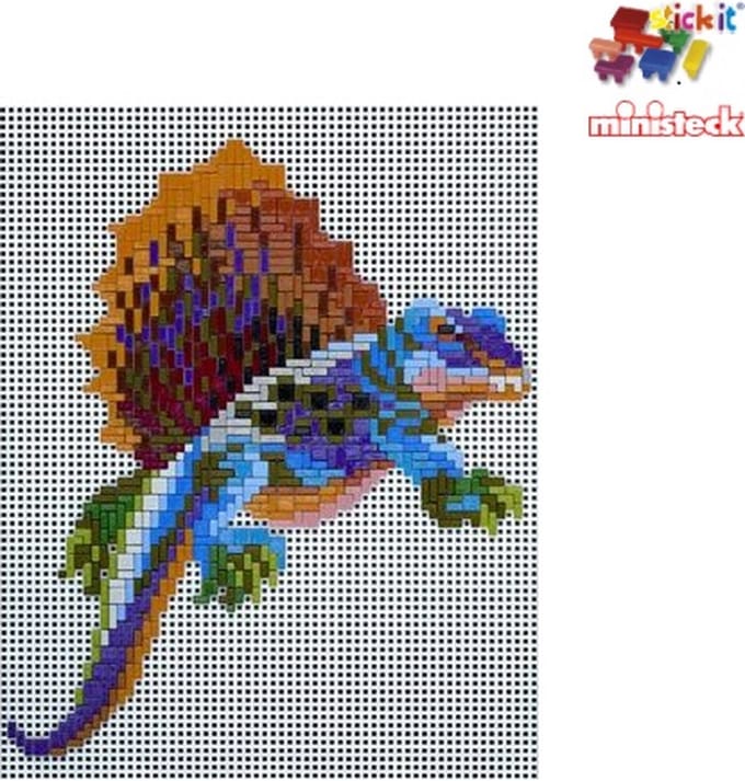 Stick-it dinosaurus Dimetrodons, ca. 1.100 steentjes, ophanghaakje en heveltje
