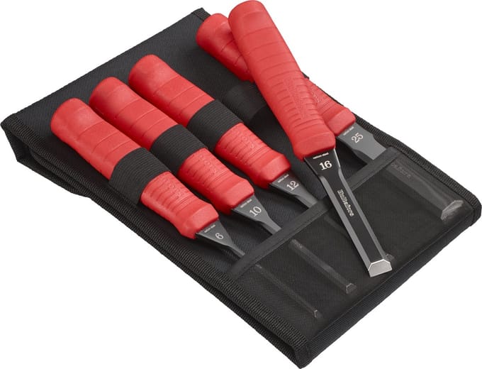 Hultafors beitelset in etui - 6/10/12/16/25mm