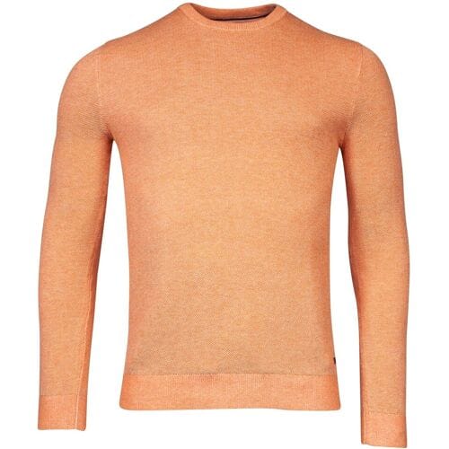 Baileys Trui Crew Neck Body And Sleeves Two-Tone Structure Jacquard Mid Orange / male
