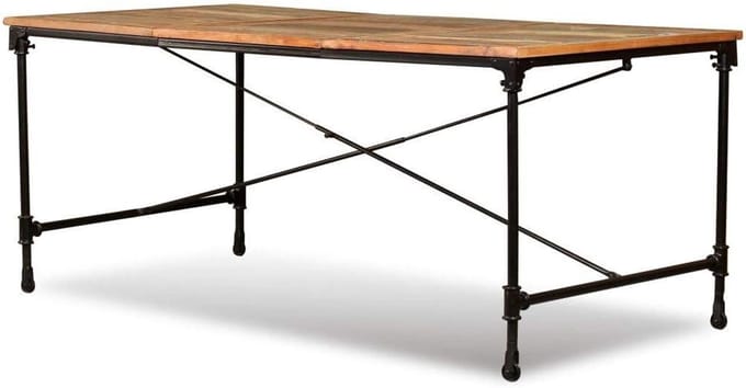 Eettafel Massief Hout - Eetkamertafel - Thuis Werken - Met Wielen - 180 cm - Meerkleurig