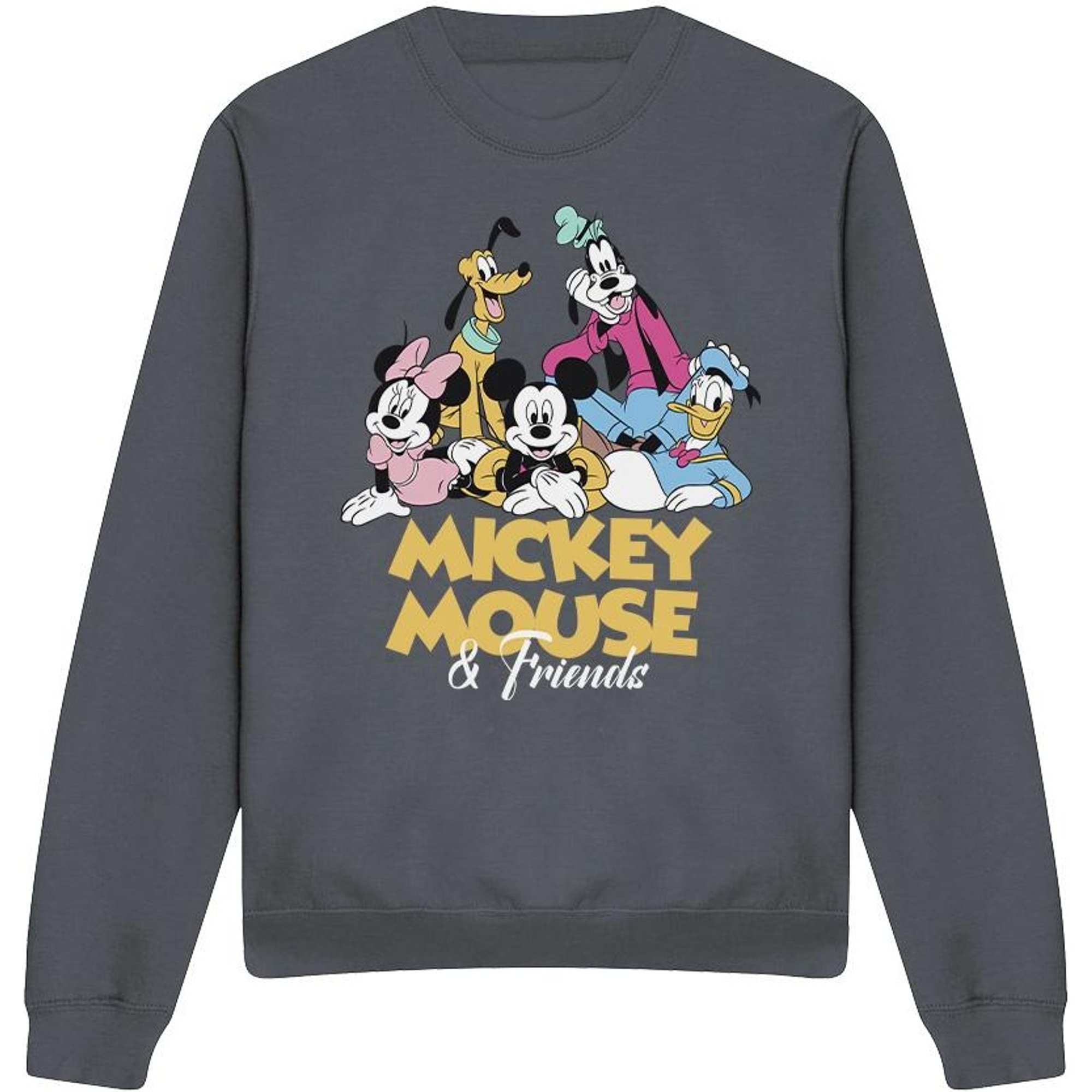 Disney Volwassen uniseks Mickey Mouse Friends Sweatshirt (Houtskool)