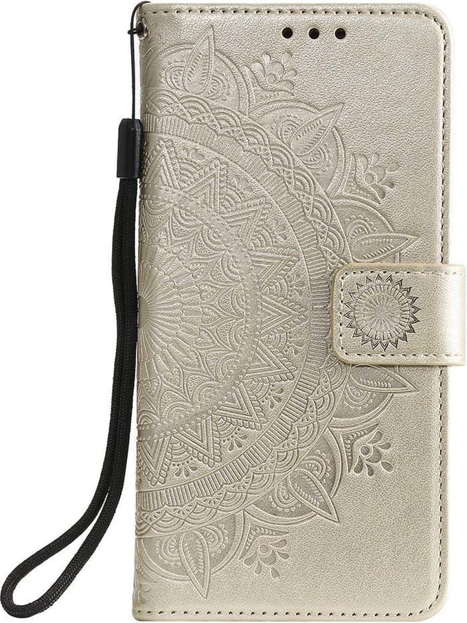 Shop4 - Poco X4 GT Hoesje - Wallet Case Mandala Patroon Goud