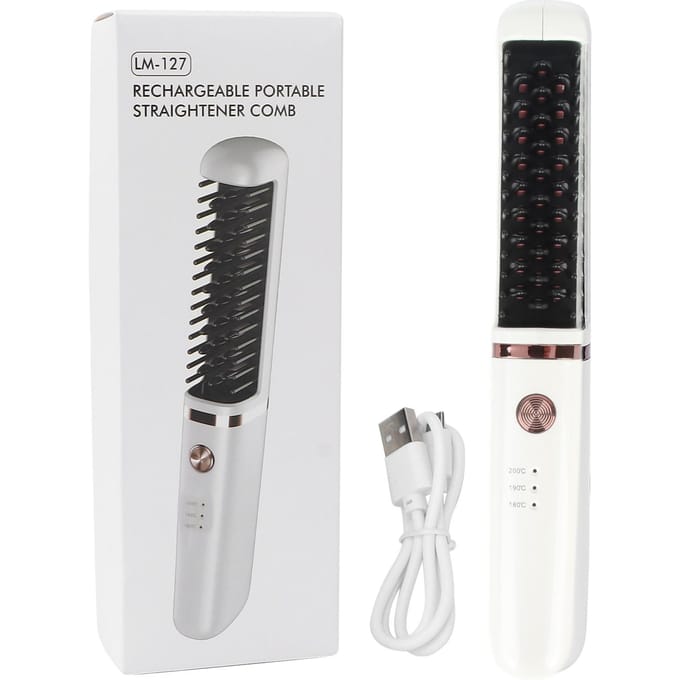 Stijltangborstel 3 Niveaus Regelbare Temperatuur Anti-Verbranding USB Oplaadbaar Draadloos black