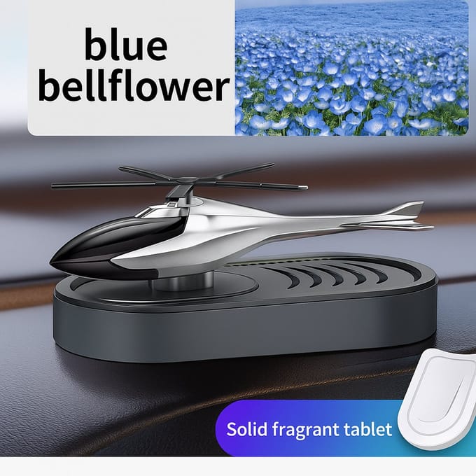 Zonne-energie Auto Luchtverfrisser – Helikopter Design, Roterende Aromadiffuser