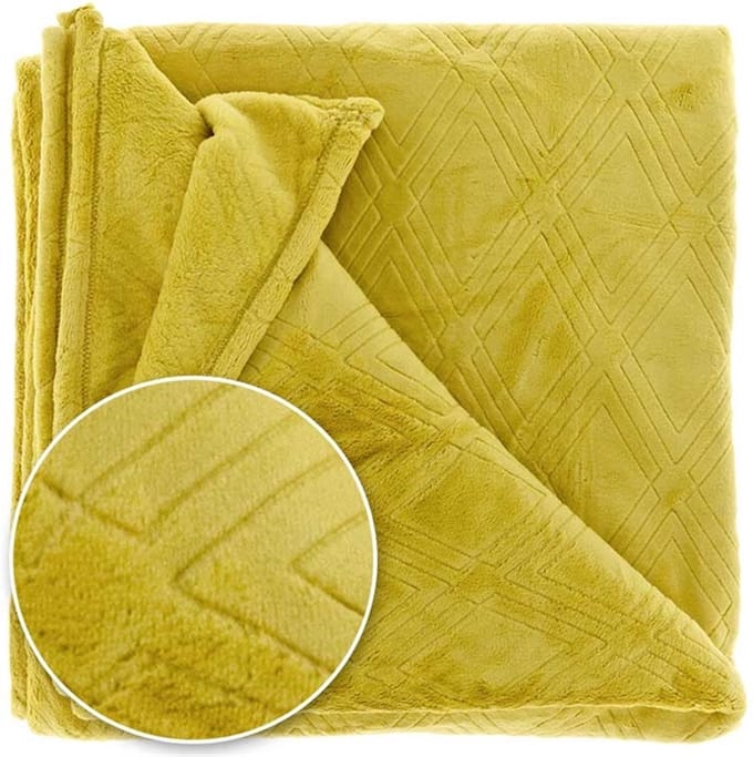 D- Unique Living | Plaid Auke 150x200cm bamboo yellow