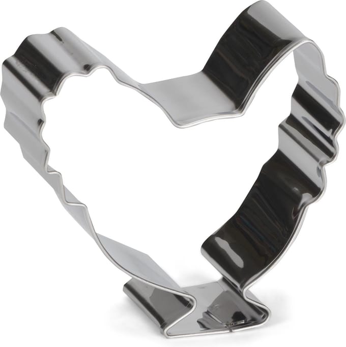 uitsteekvorm Kip 6 cm RVS zilver