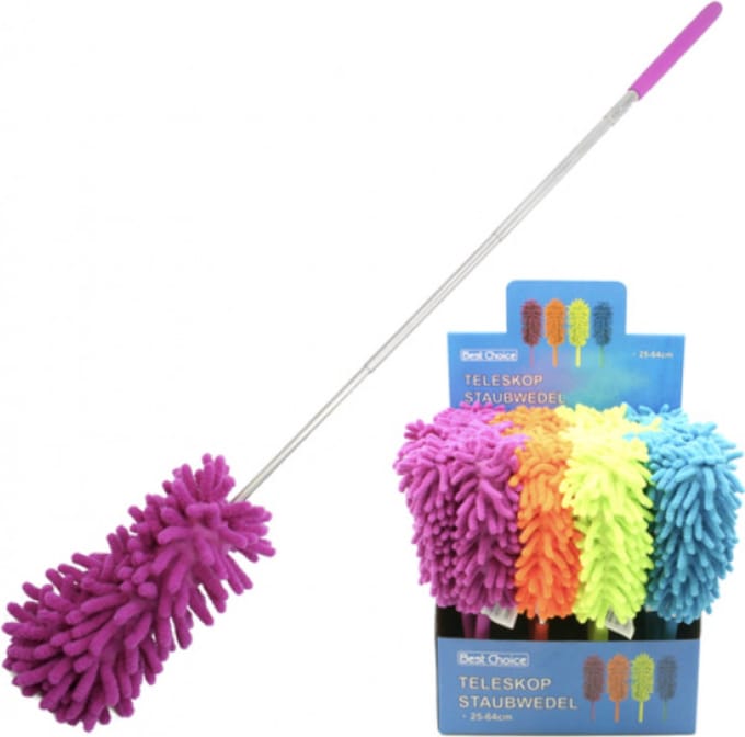 Duster Chenille Deluxe met telescopische steel - Uitschuifbaar - Plumeau - 27-75cm