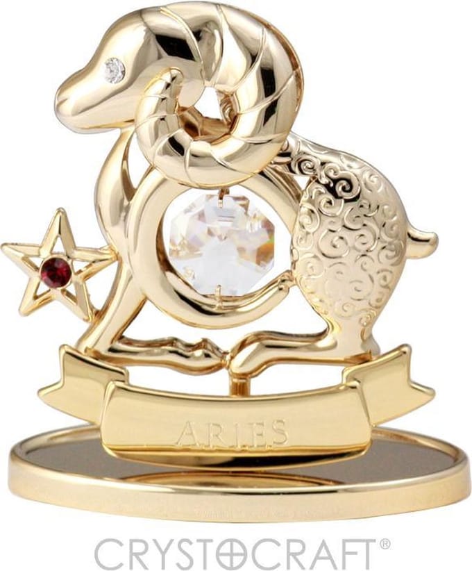 Sterrenbeeld Aries ( Ram ) 24 k verguld met Swarovski kristallen