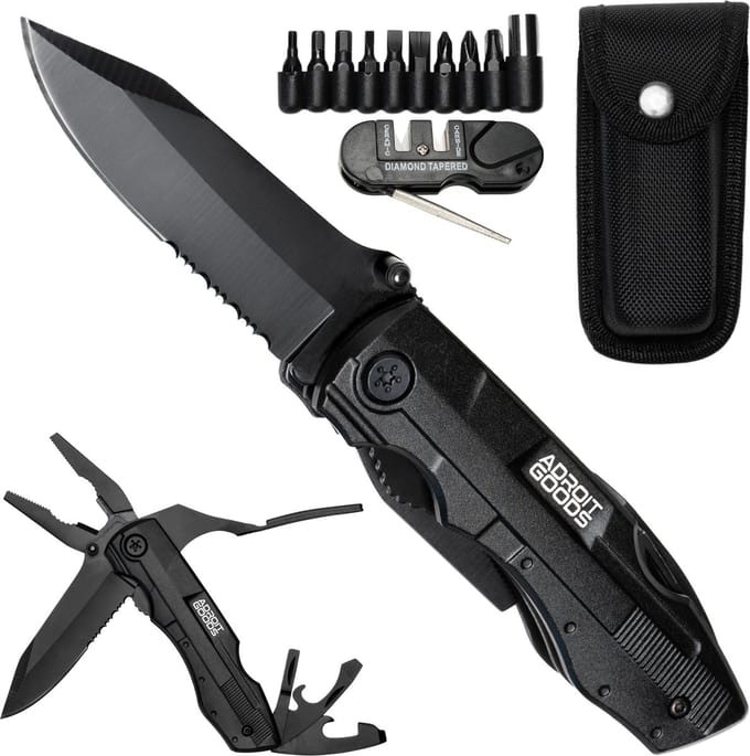 AdroitGoods Multitool Survival Zakmes - Nova X49 - 14 In 1 - Survival mes - Jachtmes - Camping - Kamperen