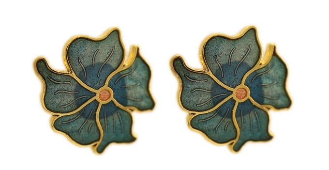 Behave - Oorringen dames - bloemmotief - groen - 2 cm - romantisch