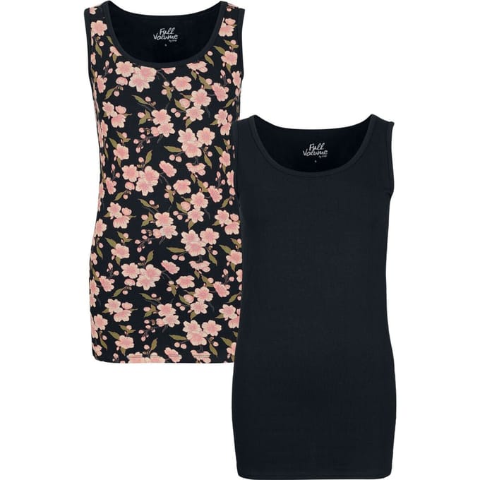 Full Volume set van twee zwarte tops met all-over print - Dames - S