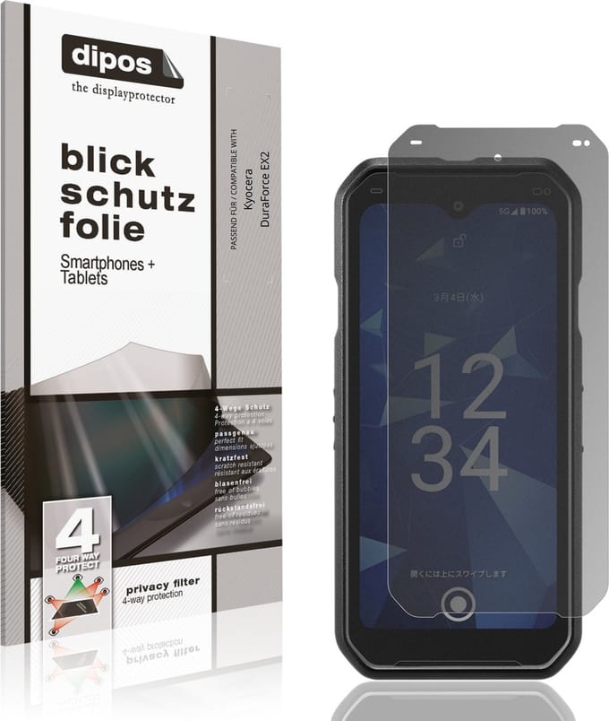 dipos – Matte Privacy Screenprotector geschikt voor Kyocera DuraForce EX2 | Anti-Spy Beschermfolie