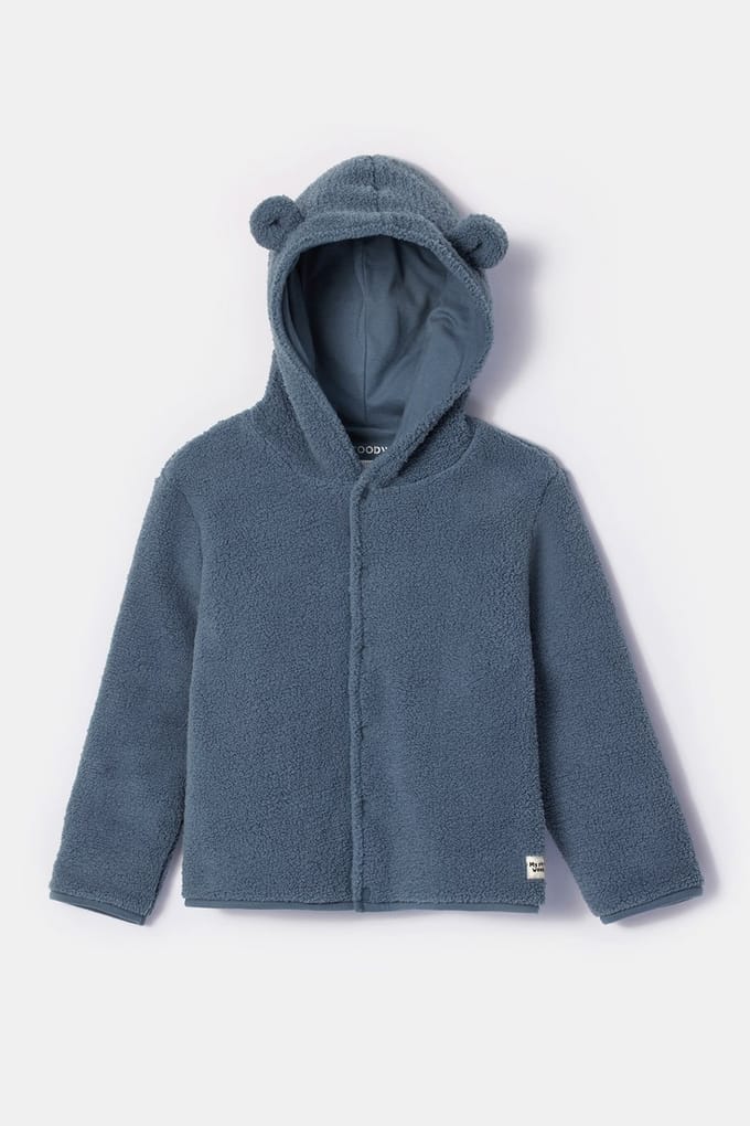 Woody jas baby unisex - grijsblauw - 252-10-BJB-M/189 - maat 68