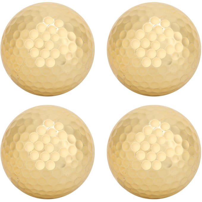 4 Stuks Draagbaar Hoge Kwaliteit Dubbele Laag Verguld Golfbal Accessoire Gouden beige