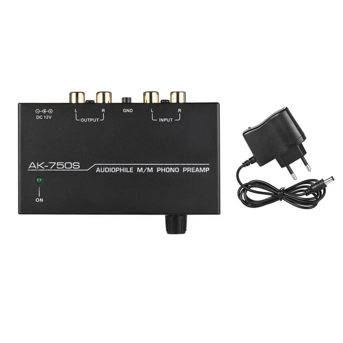 Audiofiele M/M Phono-voorversterker Voorversterker met niveauregeling RCA-ingangs- en uitgangsinterfaces EU Plug zwart